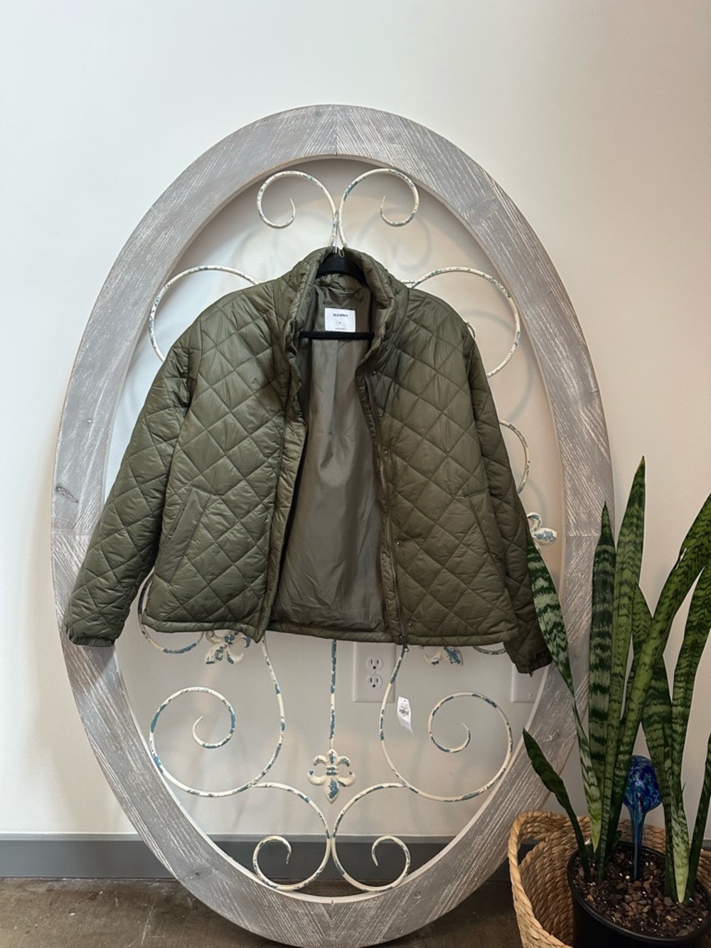 Quilted Olive Green Women's Jacket - Lightweight Packable Coat